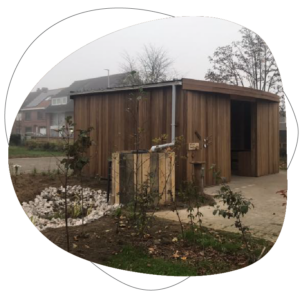Beplanting aan leerhut